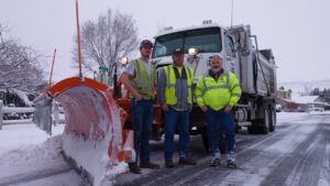 Roads crew with a snow plow