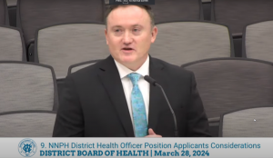 Chad Kingsley makes statements to the District Board of Health, Mar. 28, 2024.