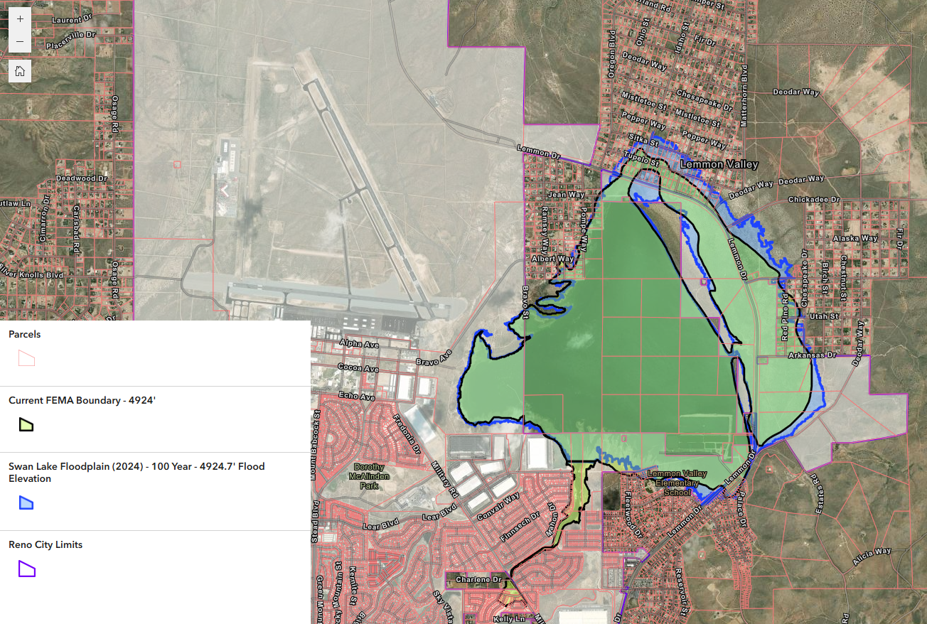 Image of a map of Swan Lake in Lemmon Valley