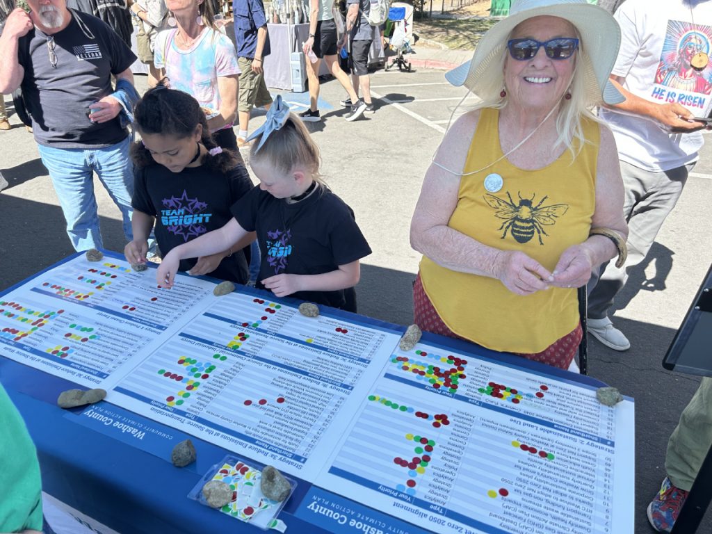 People voting for their favorite Community Climate Actions.