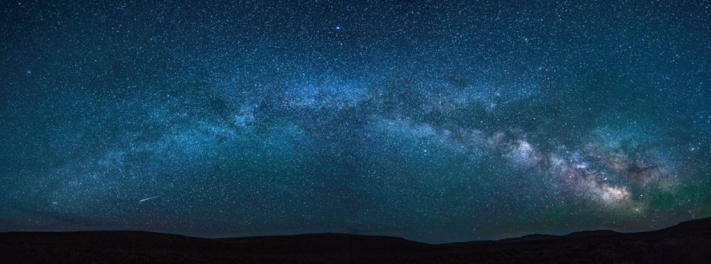 Panoramic photo of stars at the Massacre Rim Dark Sky Sanctuary.