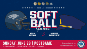 Flyer containing charity softball game details included in press release