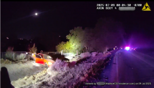 Axon body cam screenshot of vehicle 1 of the accident described within the press release. 