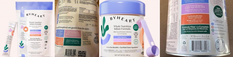 Pictures of byheart infant formula, which is being recalled. 