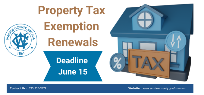 Washoe County Property Tax Exemption Renewals Mailed