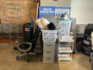 Items donated at UNR dorms