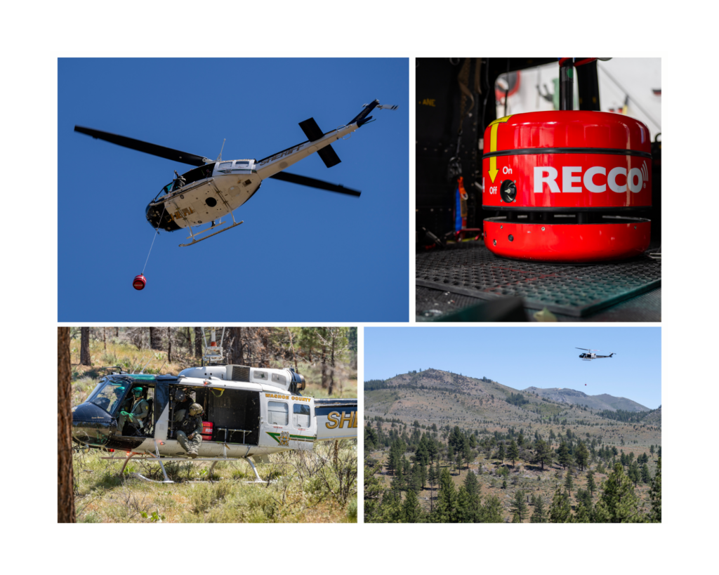 RAVEN helicopter and RECCO radar detector