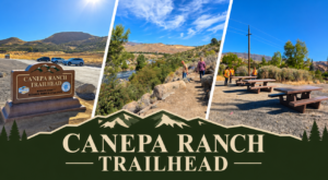 Image of the outdoors with the words Canepa Ranch Trailhead