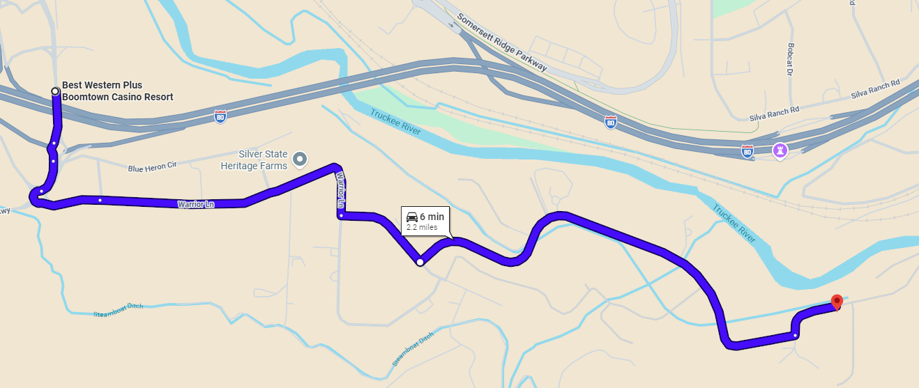 map of route to the trailhead